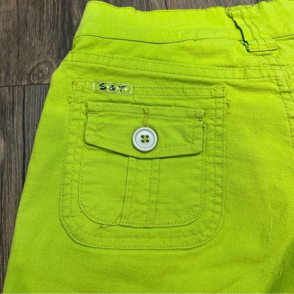 Women’s Bright Green Relax Fit Bell Bottoms Pants With Back Pockets Size EUR 42 - Picture 9 of 12
